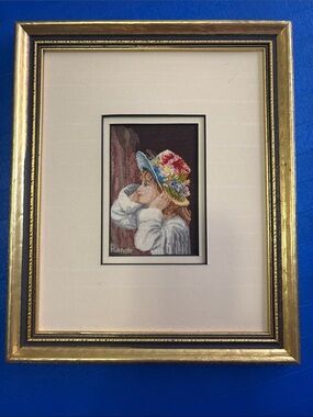 Vintage Gobelin Renaissance Needlepoint Picture Renoir